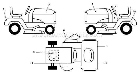 Page B Diagram and Parts List for LTH1342C (954567031) (2001-11) Husqvarna Lawn Tractor