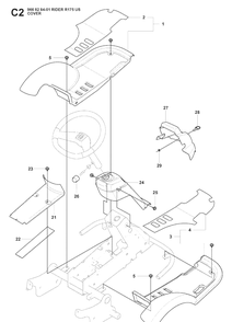 Cover Diagram and Parts List for RIDER175 (966828401)(2008-05) Husqvarna Lawn Mower