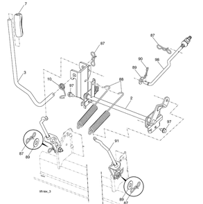 Mower Lift Diagram and Parts List for GTH2648 (96043003002)(2008-02) Husqvarna Lawn Mower