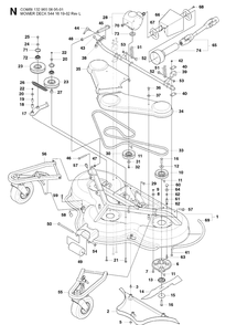 52 Inch/132cm Cutting Deck Diagram and Parts List for PT26D (965160601)(2008-03) Husqvarna Lawn Mower