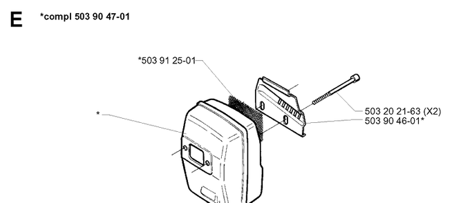 Muffler Diagram and Parts List for 235P 19970500001-Current Husqvarna Pole Saw