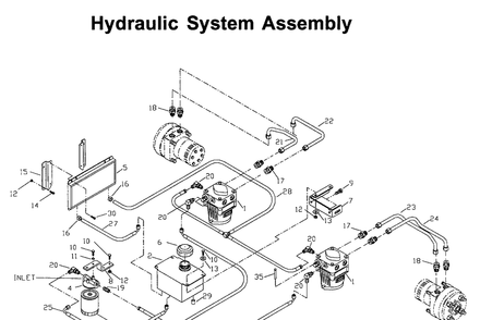 Hydraulic Pump - Motor Diagram and Parts List for ZTH6125 (968999186)(2006-04) Husqvarna Lawn Mower