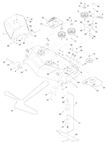 42 Inch Cutting Diagram and Parts List for IZ5223VAN (968999706)(2008-12) Husqvarna Lawn Mower