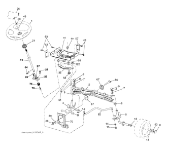 Steering Diagram and Parts List for YTH2246 (917223905)(2017-12) Husqvarna Lawn Tractor