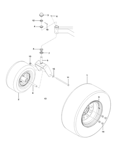 Wheels Tires Diagram and Parts List for MZ52 (967277402)(2013-07) Husqvarna Lawn Mower