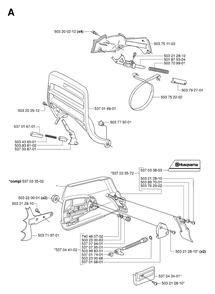 Chain Brake And Clutch Cover Diagram and Parts List for 390XP-XPG-XPW 20064000001 & Above Husqvarna Chainsaw