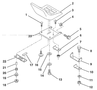 Seat Diagram and Parts List for LR120 (954000412-B)(1992-10) Husqvarna Lawn Tractor