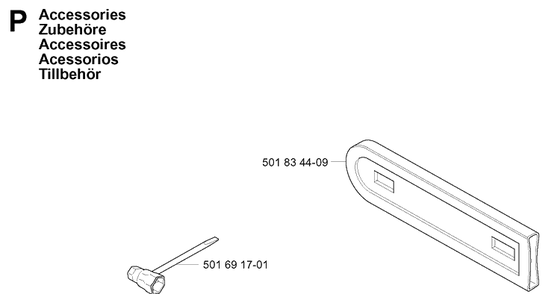 Accessories Diagram and Parts List for 334T 20060100001-20063600000 Husqvarna Chainsaw