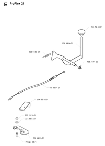 Pedals Diagram and Parts List for PF18 2001-01 Husqvarna Lawn Tractor