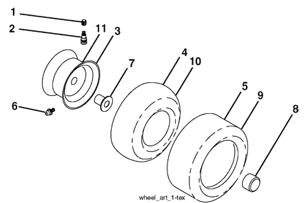 Wheels And Tires Diagram and Parts List for YTH2348 (917289571)(2010-04) Husqvarna Lawn Mower
