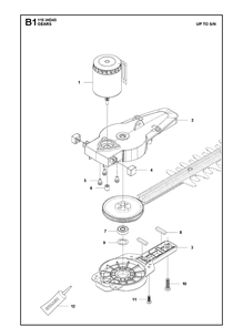 Gears Diagram and Parts List for 115IHD45 (967098301)(20180500001-20182200000) Husqvarna Hedge Trimmer