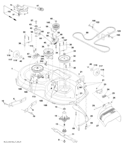 Mower Deck Diagram and Parts List for YTH22V42 (917289620)(2010-05) Husqvarna Lawn Mower