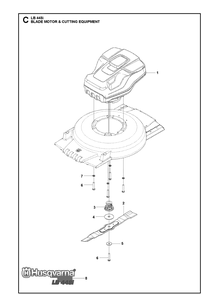Blade Motor And Cutting Equipment Diagram and Parts List for LB448I  Husqvarna Lawn Mower