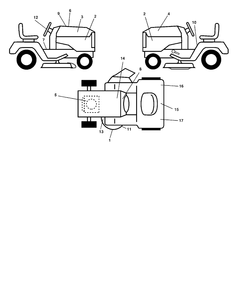 Decals Diagram and Parts List for YTH2448 (96015000102)(2005-01) Husqvarna Lawn Tractor