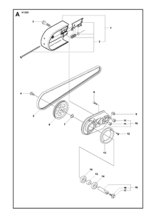 Belt Guard And Pulley 3 Diagram and Parts List for K1250 2008-01 Husqvarna Lawn Tractor Accessories