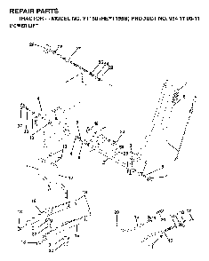 Mower Lift / Deck Lift Diagram and Parts List for YT150 (HEYT155B, 954170011)(1998-12) Husqvarna Lawn Tractor