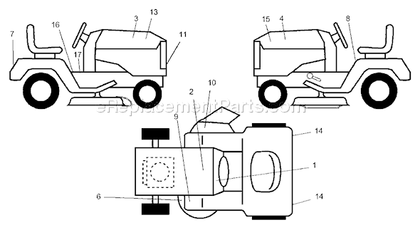 Page B Diagram and Parts List for YTH190 (954001972A) (1995-03) Husqvarna Lawn Tractor