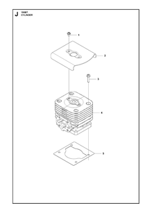 Cylinder Diagram and Parts List for 150BT  Husqvarna Leaf Blower / Vacuum