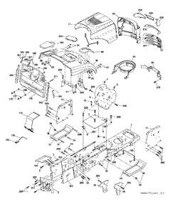 Chassis Enclosures Diagram and Parts List for P200107HRB (960610178-05)(2011-08) Husqvarna Lawn Tractor