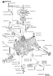 Transmission Diagram and Parts List for PR18 (953521901)(2004-01) Husqvarna Lawn Mower