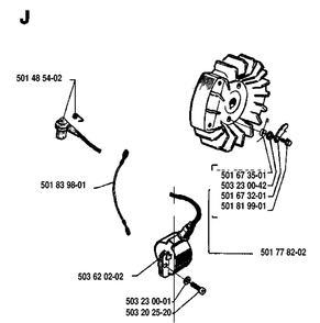 Ignition System Diagram and Parts List for 268 19933600001-19970100000 Husqvarna Chainsaw