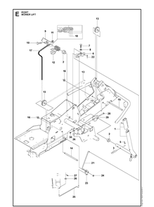 Mower Lift / Deck Lift Diagram and Parts List for R220T (966785701)(2015) Husqvarna Lawn Mower