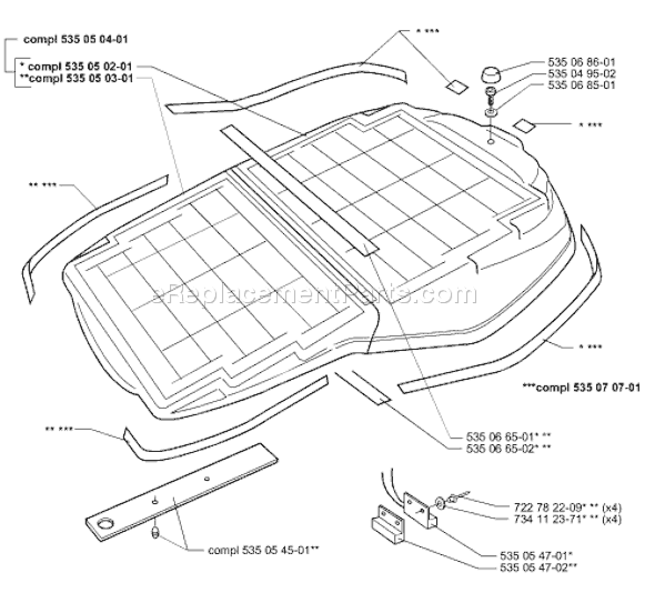 Page D Diagram and Parts List for SOLARMOWER 1999-02 Husqvarna Lawn Mower