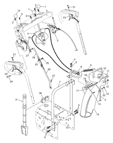 Control Panel / Discharge Chute Diagram and Parts List for 1027STE (954633545-B)(2004-09) Husqvarna Snow Blower