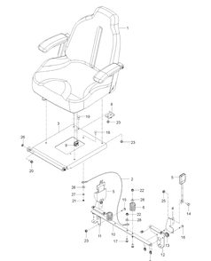 Seat 2 Diagram and Parts List for MZ48 (96766590100)(2017-02) Husqvarna Lawn Mower