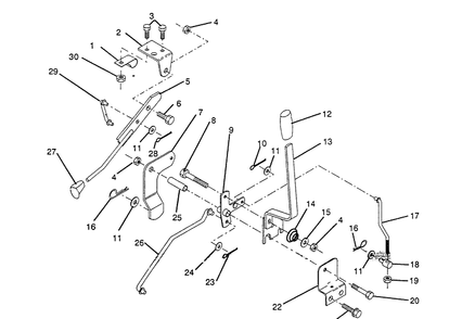 Mower Lift Lever Diagram and Parts List for LT92012 (H1292A)(954000251)(1993-01) Husqvarna Lawn Mower