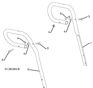 Handles 1 Diagram and Parts List for 1130SB (96193004300)(2008-11) Husqvarna Snow Blower