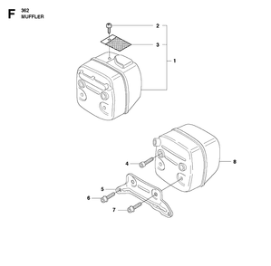 Muffler Diagram and Parts List for 362 2011-02 Husqvarna Chainsaw