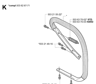 Handle 2 Diagram and Parts List for 365 20051800001-20070900000 Husqvarna Chainsaw