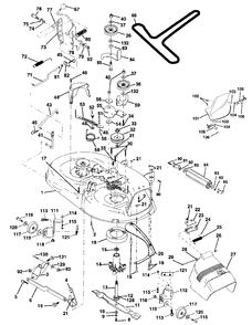 Mower Deck Diagram and Parts List for LT130 (954140004-A)(1997-12) Husqvarna Lawn Tractor