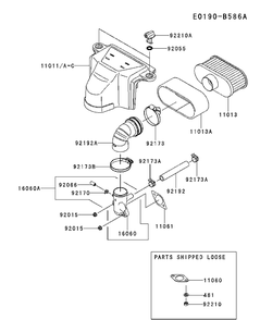 Air Filter And Muffler Diagram and Parts List for FS481V-BS55 2017-09 Husqvarna Engine