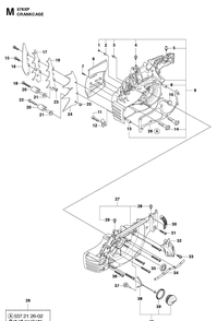 Crankcase 2 Diagram and Parts List for 576XP  Husqvarna Chainsaw