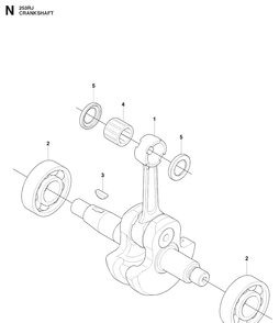 Crankshaft Diagram and Parts List for 253RJ 20091400001-20113200000 Husqvarna Brush Cutter