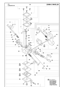 Carburetor Diagram and Parts List for 570 2009-08 Husqvarna Chainsaw