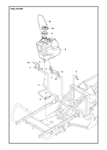 Fuel System Diagram and Parts List for RC320TSAWD 2023 Husqvarna Lawn Tractor