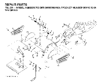 Tine Shield Diagram and Parts List for 700DRT (96093000400)(2006-02) Husqvarna Tiller