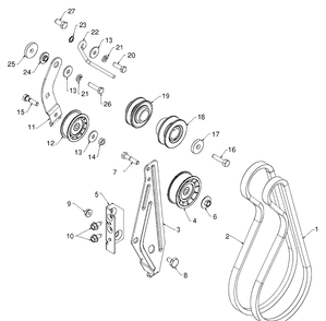 Chassis, Engine And Pulleys 3 Diagram and Parts List for 1830HV (96193007306)(2013-08) Husqvarna Snow Blower