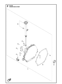 Crankcase Cover Diagram and Parts List for 598609901 2021-07 Husqvarna Engine