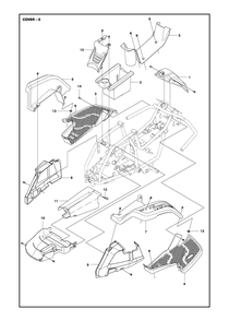 Cover Diagram and Parts List for R112C2014-2020  Husqvarna Lawn Tractor
