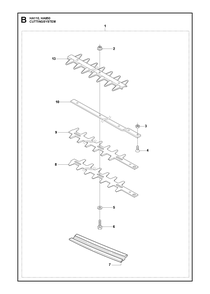 Cutting Equipment Diagram and Parts List for HA850 537196606 Husqvarna Hedge Trimmer