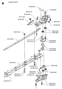 Gear Housing Diagram and Parts List for 125LD 19931800001-20061000000 Husqvarna Edger