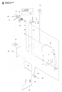 Mower Lift / Deck Lift Diagram and Parts List for R16CAWD (966830301)(2009-04) Husqvarna Lawn Tractor