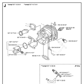 Cylinder Piston Diagram and Parts List for 339XP 20063600001-20100600000 Husqvarna Chainsaw
