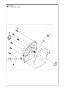 Crankcase Cover Diagram and Parts List for 587981302 587981304 Husqvarna Engine