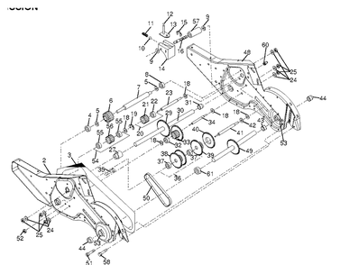 Transmission Diagram and Parts List for DRT900H (96093001203)(2013-03) Husqvarna Cultivator