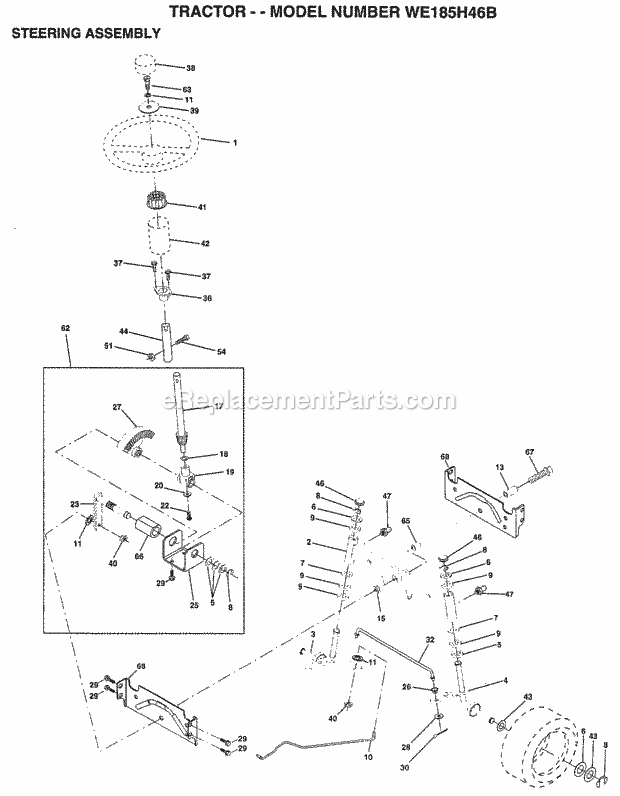 Seat Diagram and Parts List for WE185H46B 1998 Husqvarna Lawn Tractor